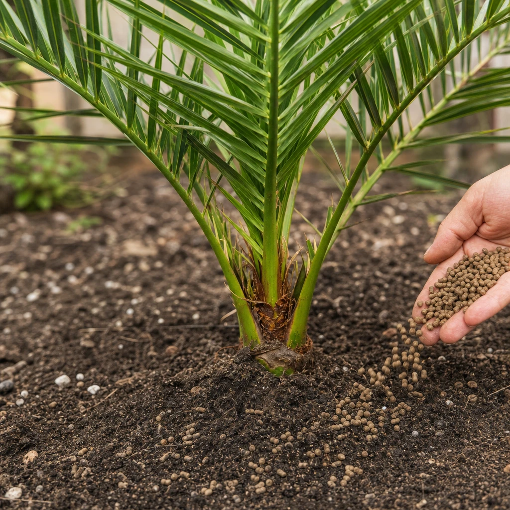 Rietcelbacteriekorrels voor optimale voeding van uw Phoenix canariensis